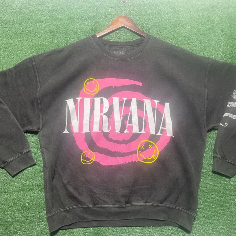 Nirvana Helix Smile Oversized Crew Neck UO L/XL